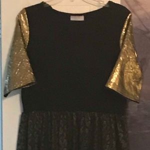 Gold and black dress. Very modest. Size XL
